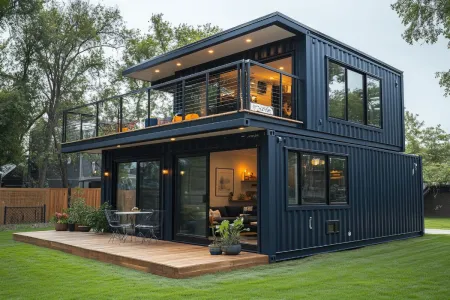 shipping container home using multiple containers